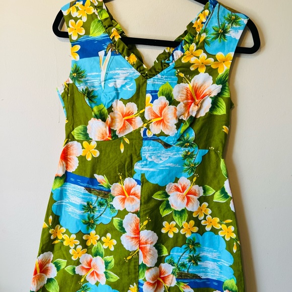 Vintage floral design Hawaiian style midi small dress… - Picture 3 of 5